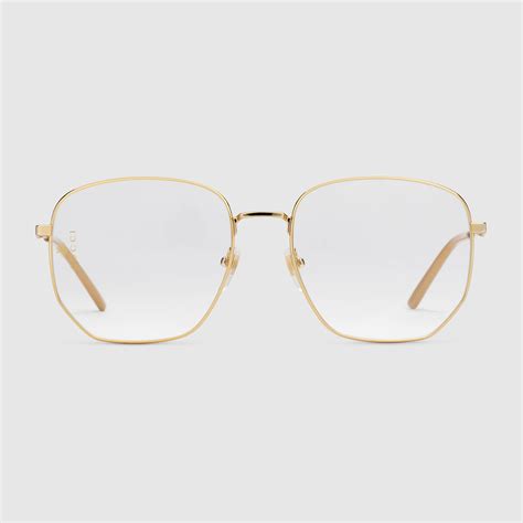 gucci eyewear rectangular-frame metal glasses|Gucci eyeglass frames women's.